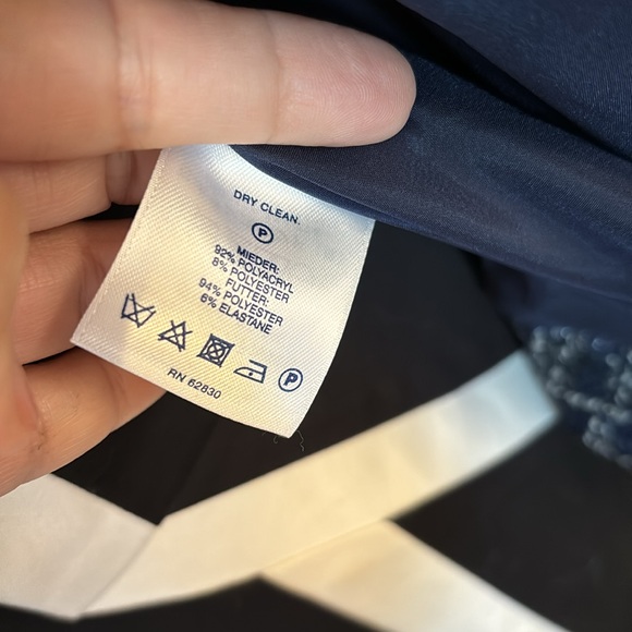 Land’s End Blue Tweed Jacket NWT Size 4 Fringe Texture Blazer/Jacket - Picture 7 of 9